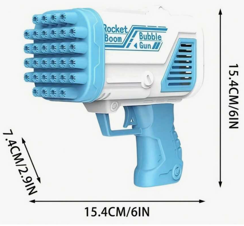 Pistolas De Burbujas Para Niños Grande con luz de 69 agujeros