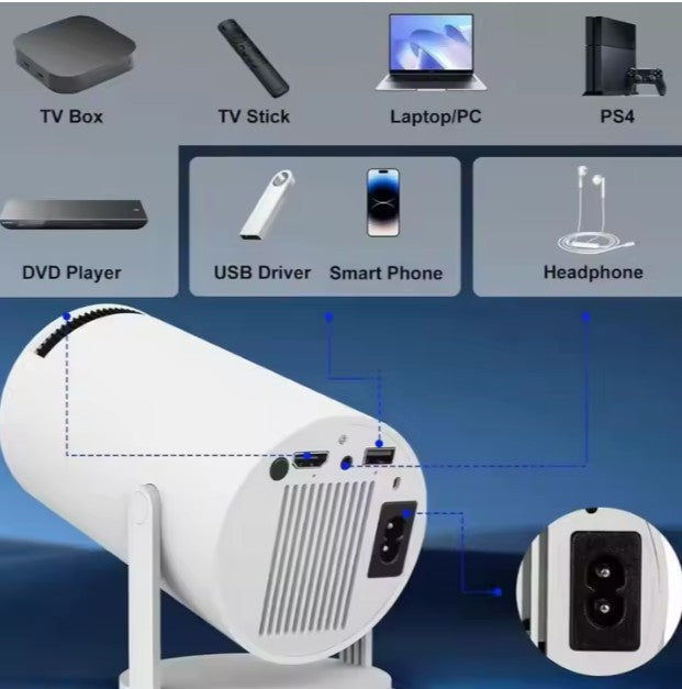 Proyector inteligente portátil HY300 H713 HD, inalámbrico, para teléfono móvil, resolución 720p 4k, para el hogar