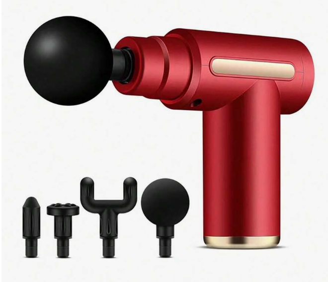 pistola masajeadora muscula electrico +6 velocida + 4cabeza