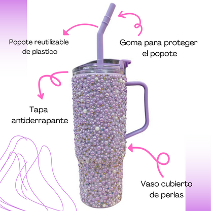 Vaso F3-150 De Brillos piedra Y Colores Capacidad 1200ml de 40 oz